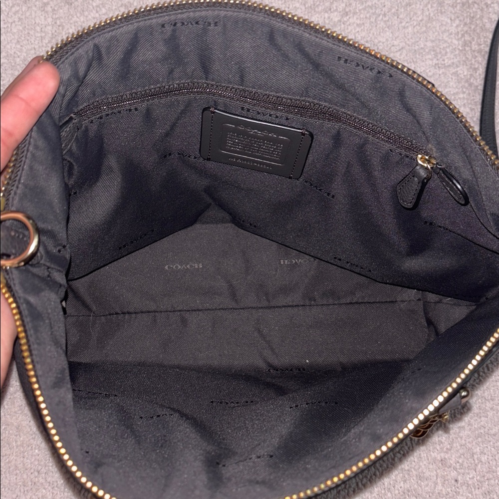 Coach Brown Leather Shoulder Bag with Gold Accents - Picture 9 of 11